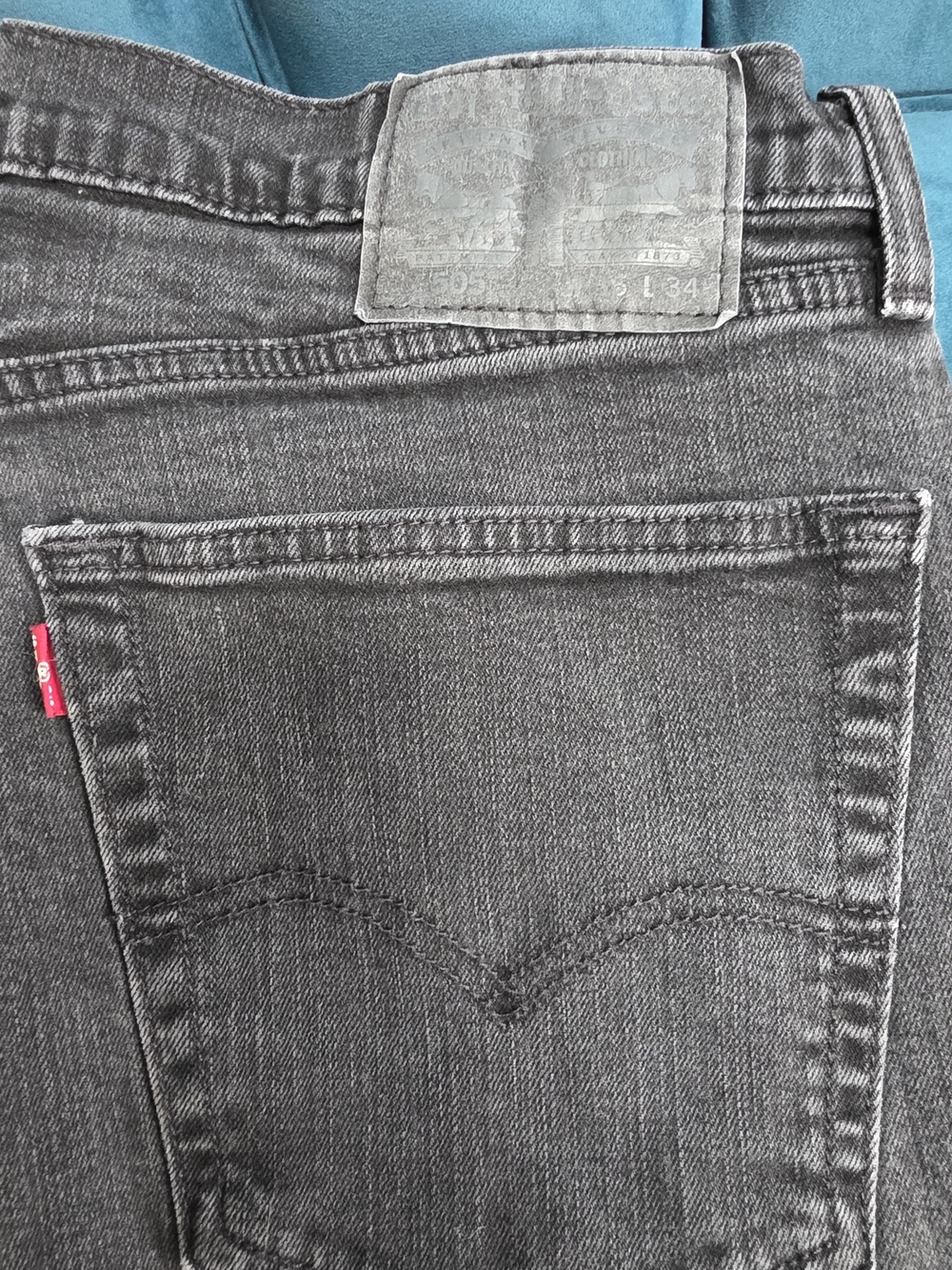 Levi's Men's Gray Straight Jeans with Red Tab